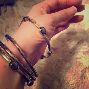 Gold and Gray Bangles